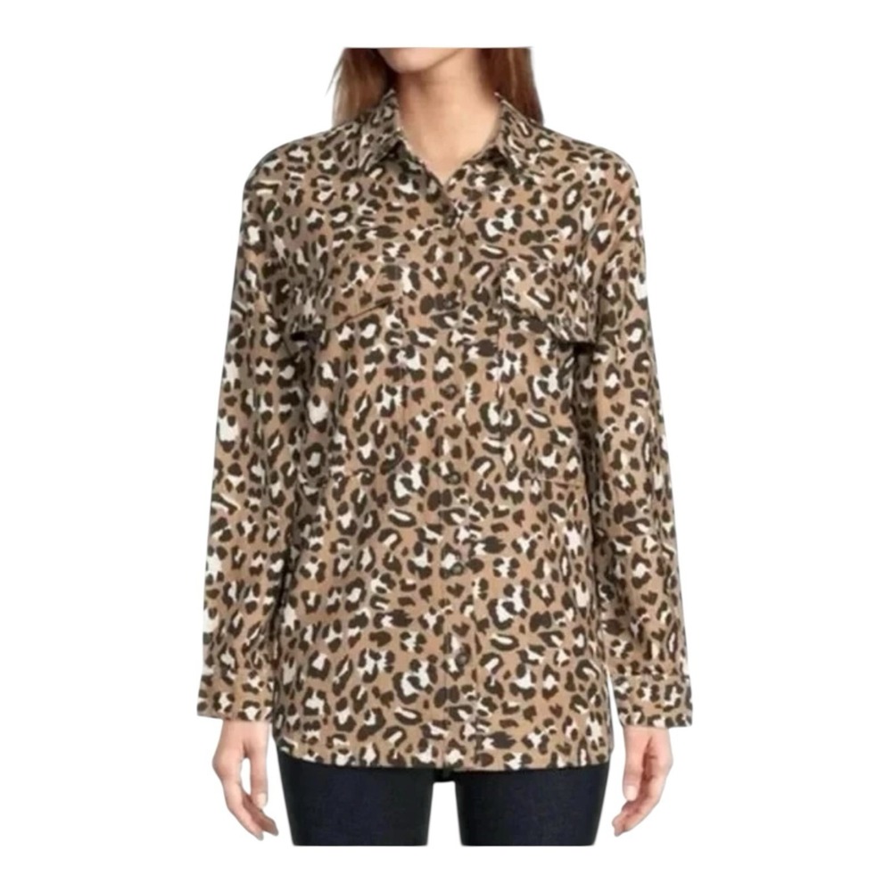 UGG Kimya Leopard Button Down Long Sleeve Shirt Size Small "Good Condition"‎